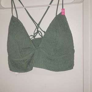 Triangle smocked bralette